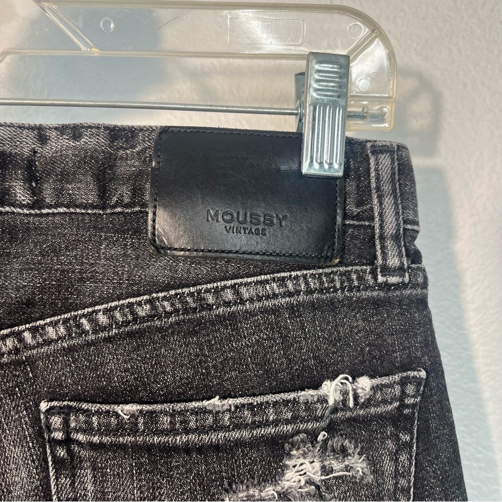 Moussy Vintage Prichard Skinny Jeans Faded Black Denim Distressed Size 25 - Picture 6 of 9